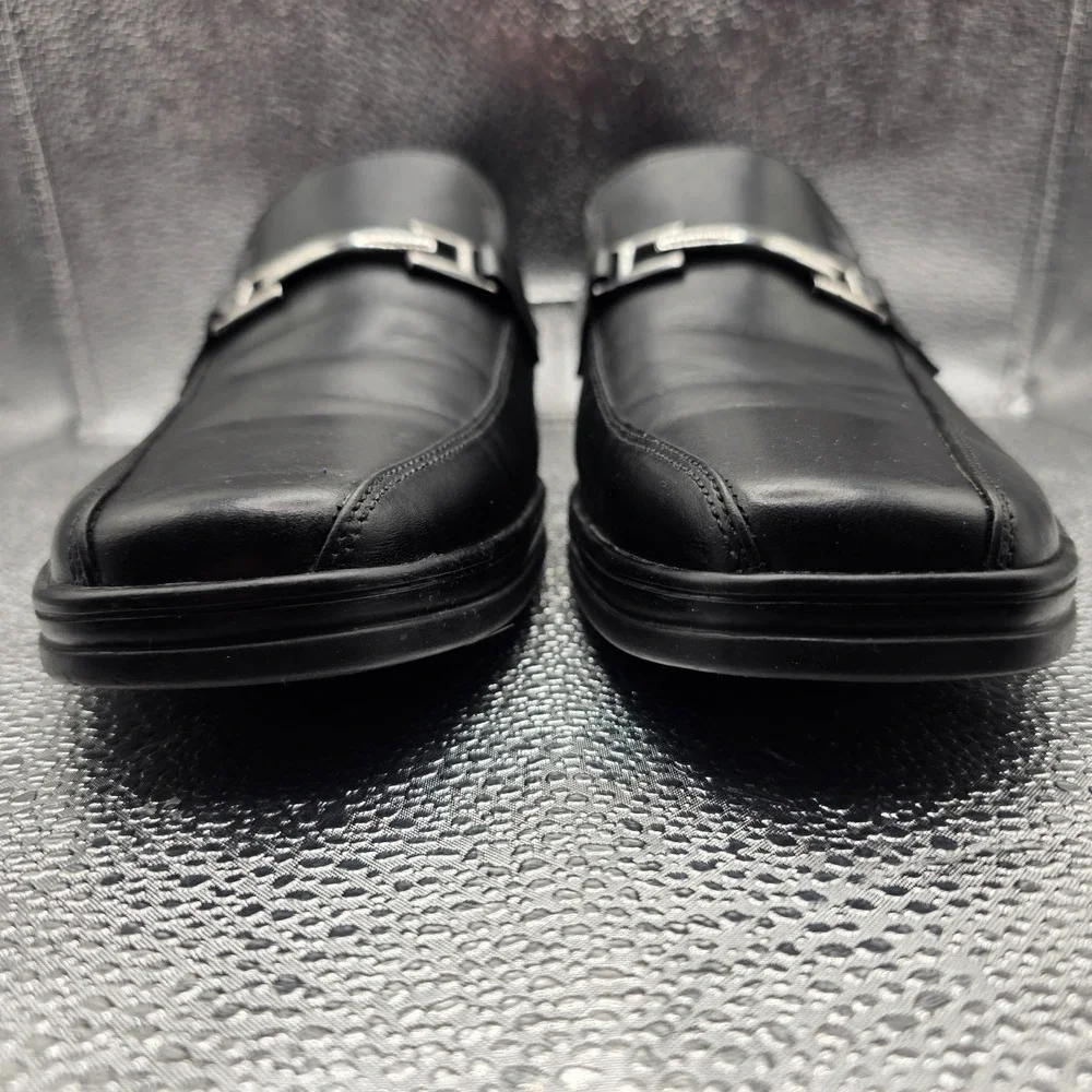 Bostonian Men's Black Leather Loafers Size 9 M Classic Horsebit Slip-On Comfort